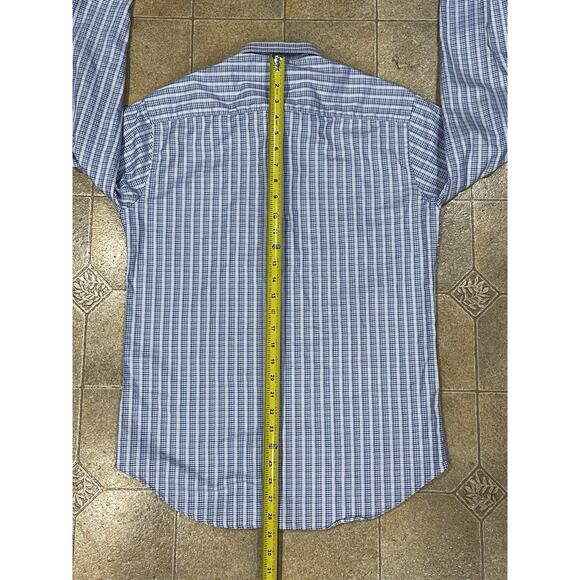 Bugatchi Uomo Shaped Fit Men Size Small Check Flip Cuffs Long Sleeve Dress Shirt - Picture 4 of 12